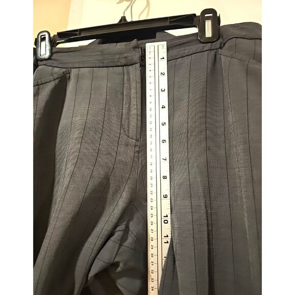 Holt Renfrew 2-pc Pant suit Women 2 pc Striped Gray Sz 12 Wide Leg Office Career - Picture 11 of 16
